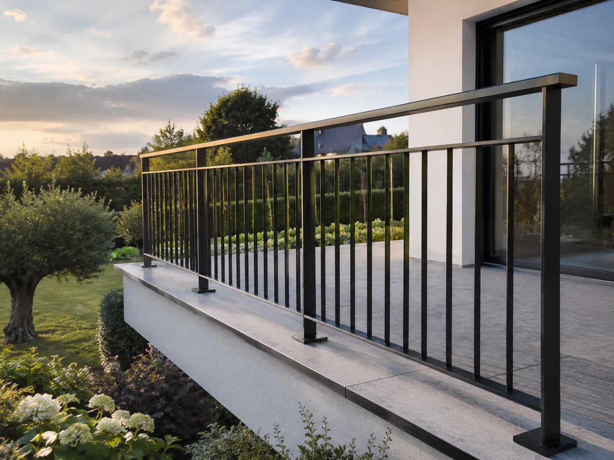 Garde-corps métallique sur un escalier bois sur mesure